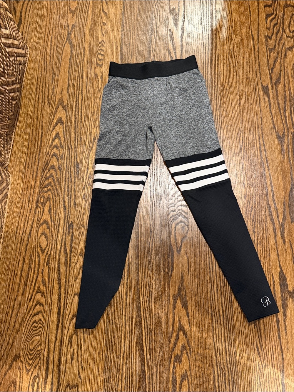 Bombshell Grey  and Black Striped Athletic Leggings
